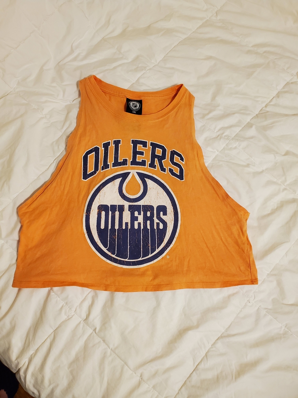 Forever 21 Orange Oilers Graphic Crop Tank